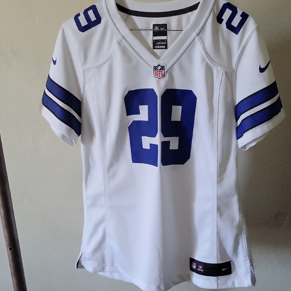 Nike White and Blue NFL Jersey